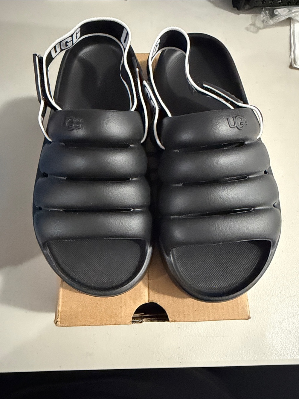 UGG Black K Sport Slide Sandals Kids